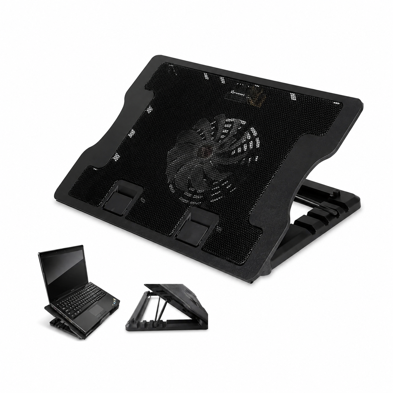 Ventilador Base Para Notebook Altura Ajustable 5 Niveles-2