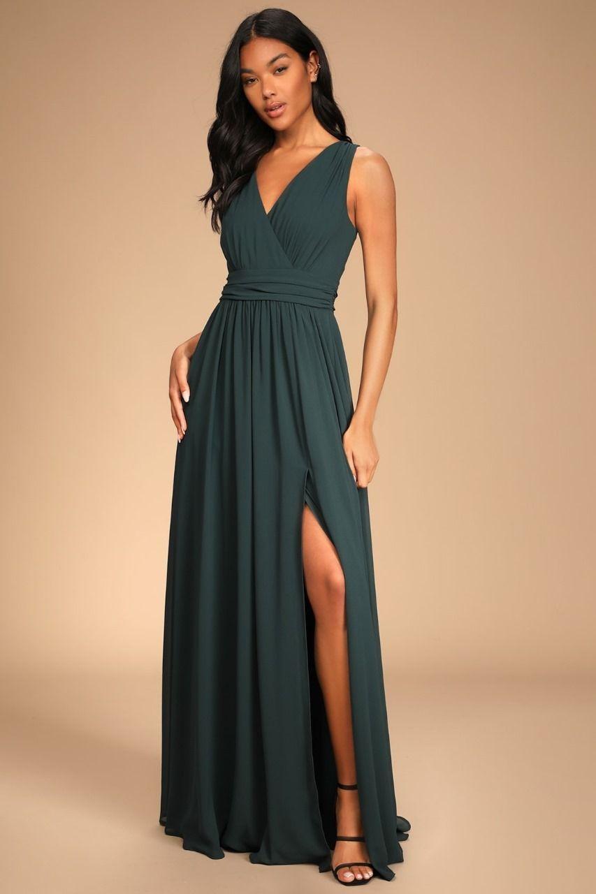 Vestido Maxi Lucrecia Verde Petróleo-0
