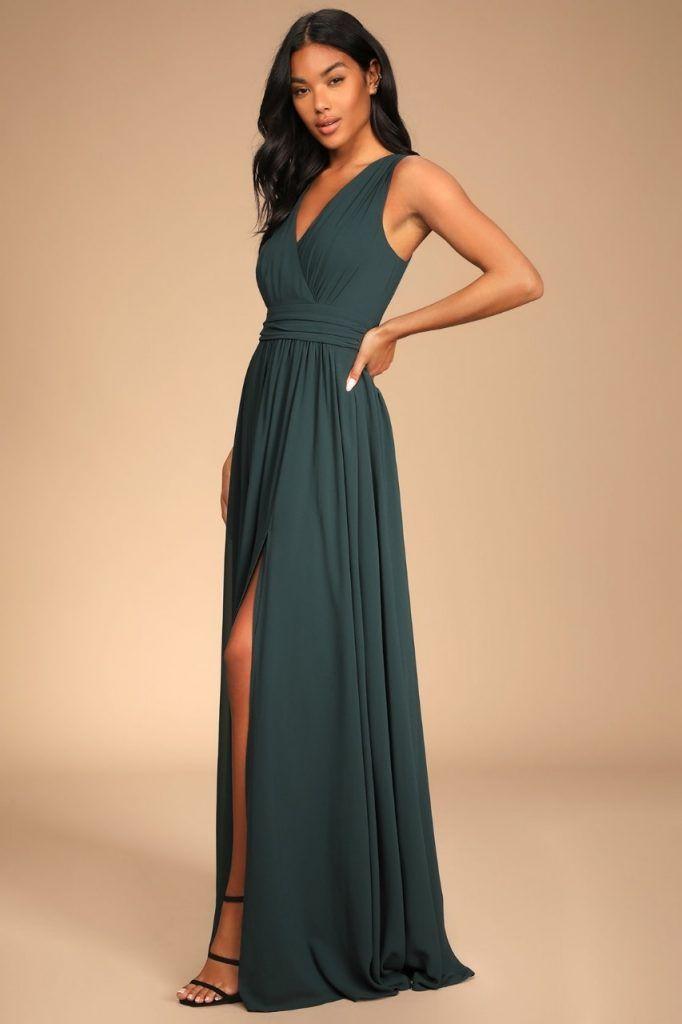 Vestido Maxi Lucrecia Verde Petróleo-2