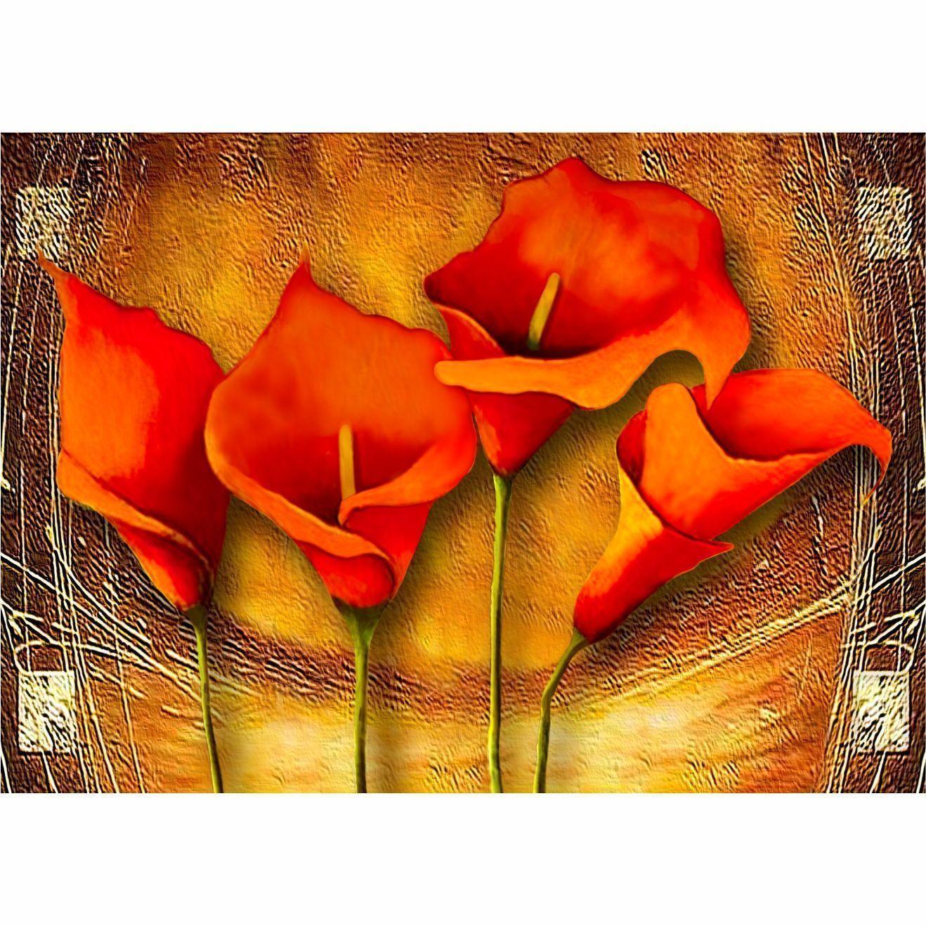 Cuadro decorativo Flores "Calas Naranja" 50 x 70-2