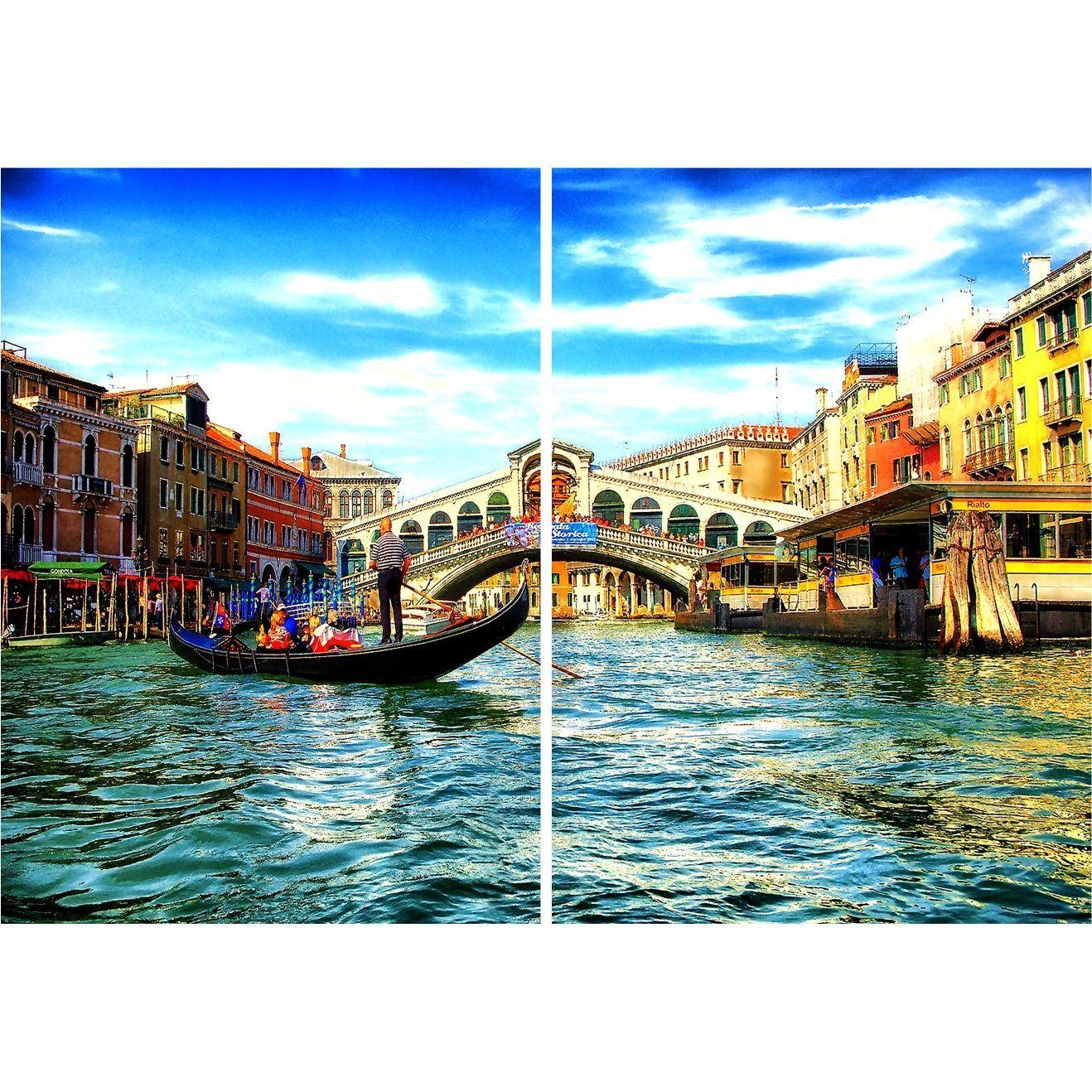 Cuadro Decorativo Paisaje" Gondola en Venecia" 2Pz-2
