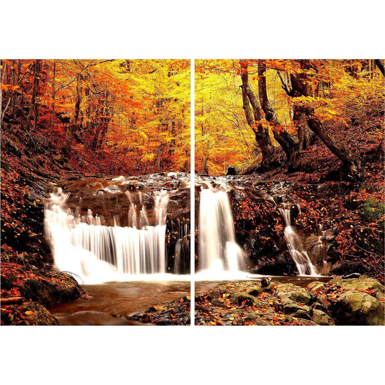 Cuadro Decorativo Paisaje Agua Otoñal 2Pzas.-2