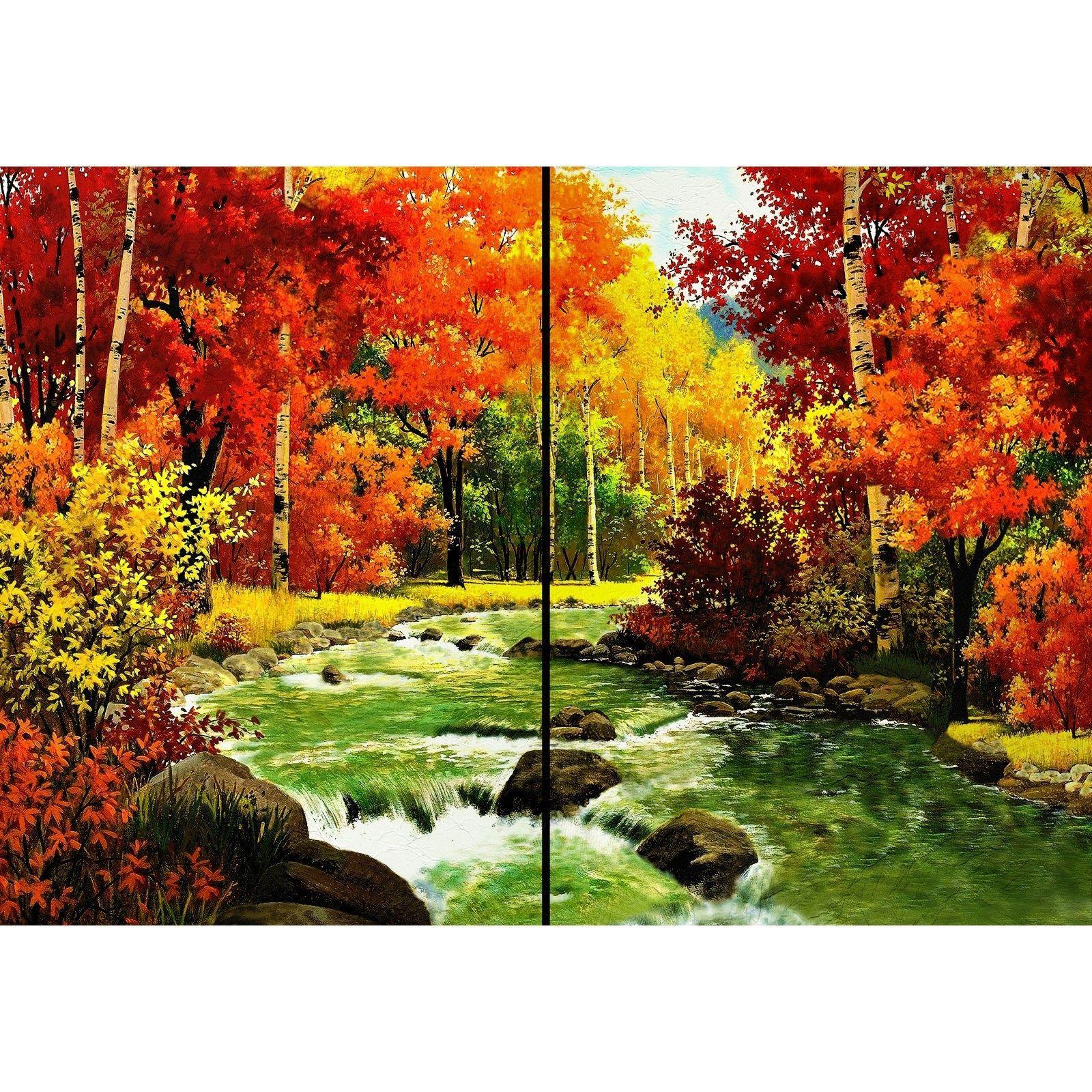 Cuadro Decorativo Paisaje Bosque Rojizo-0