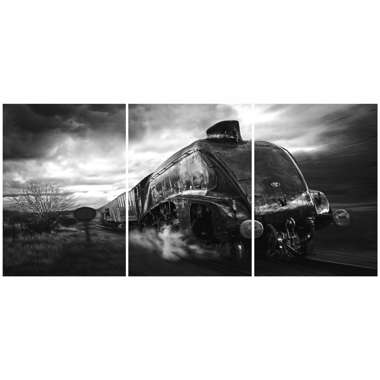 Cuadro Decorativo Tren Vapor Veloz (3Pzas)-2
