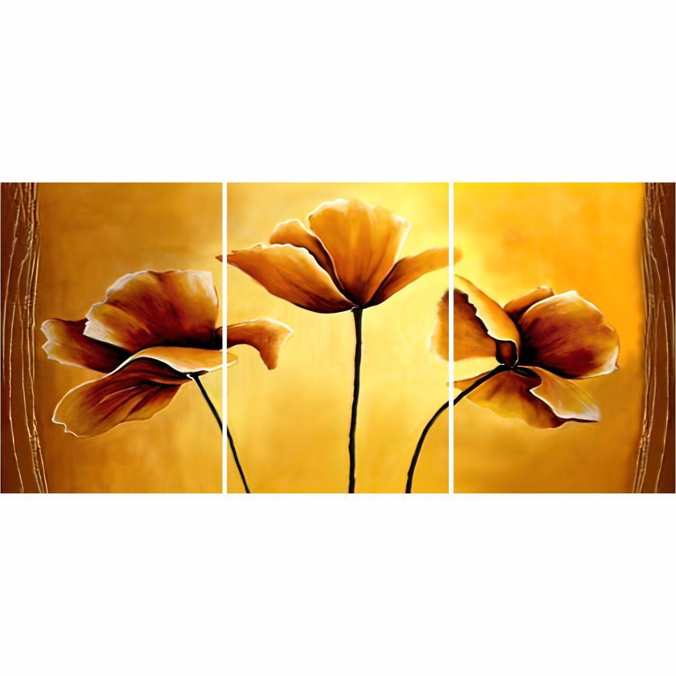 Cuadro Decorativo 3 Flores Amarillas (3Pzas)-2