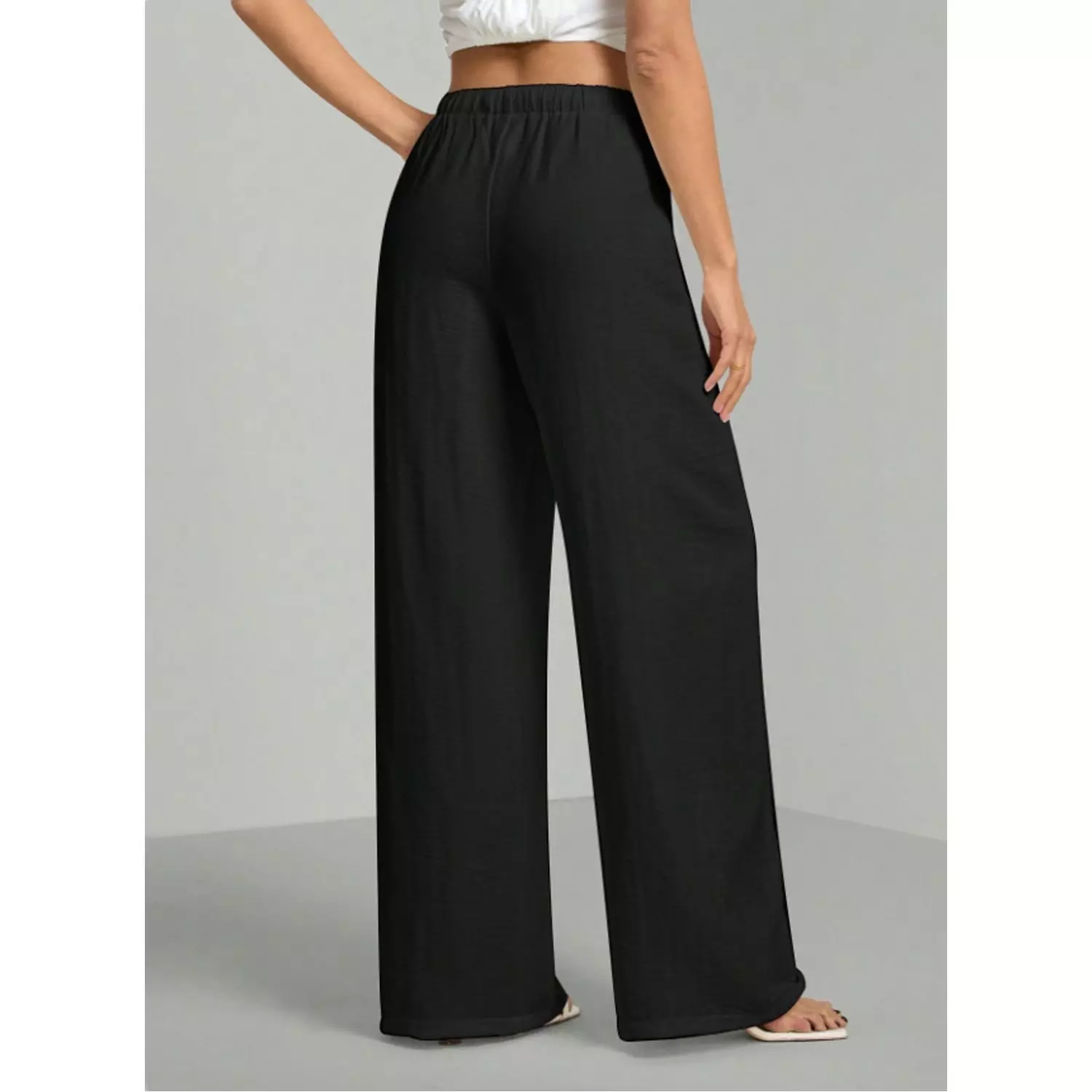 Pantalón Palazzo Tela Liviana Verano Tiro Alto Elasticado-2