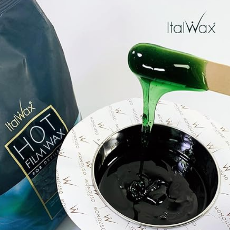 Cera Depilatoria Elástica Premium Italwax Azulene Manzanilla-3