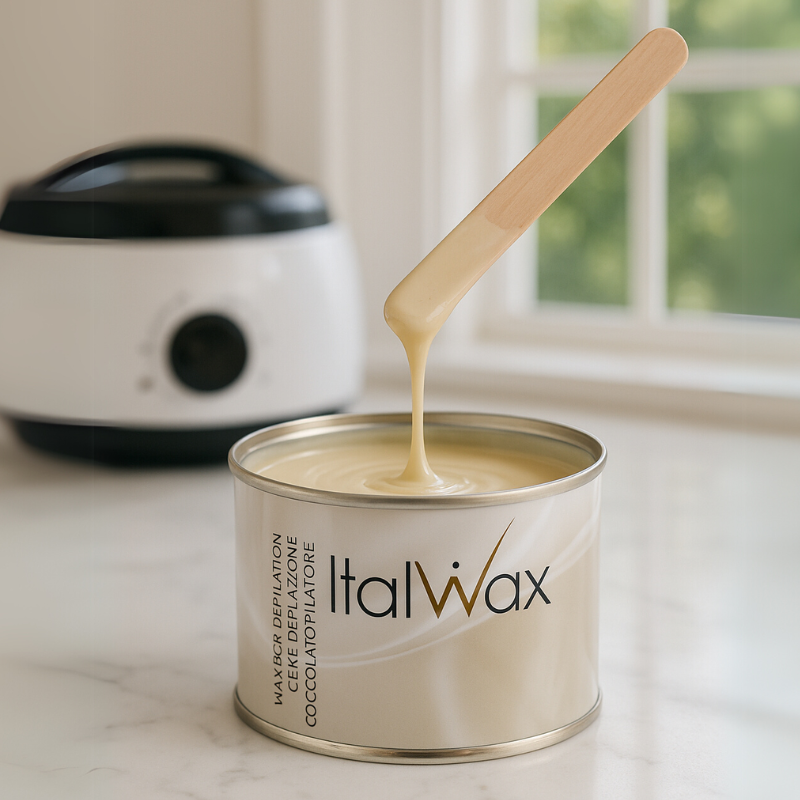 Cera en Depilatoria Chocolate Blanco Lata 400 gr Italwax-2