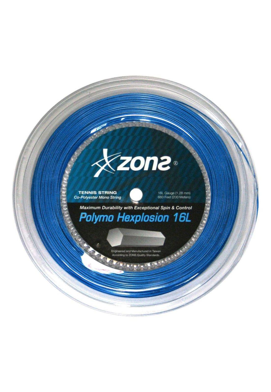 Rollo Cuerda Tenis Zons Polymo Hexplosion 1.28 120M Azul-0