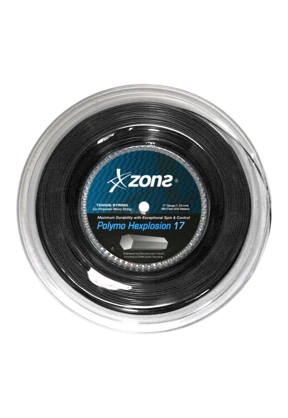 Rollo Cuerda Tenis Zons Polymo Hexplosion 1.23 Negro-0