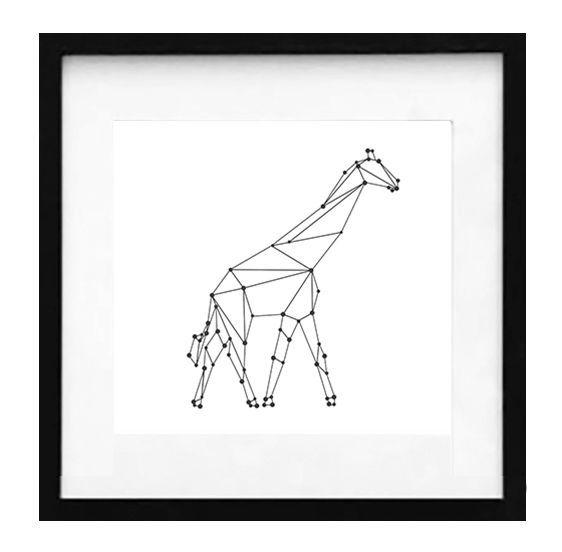 Set 4 Cuadros Negro Animales Constelación 40X40-5