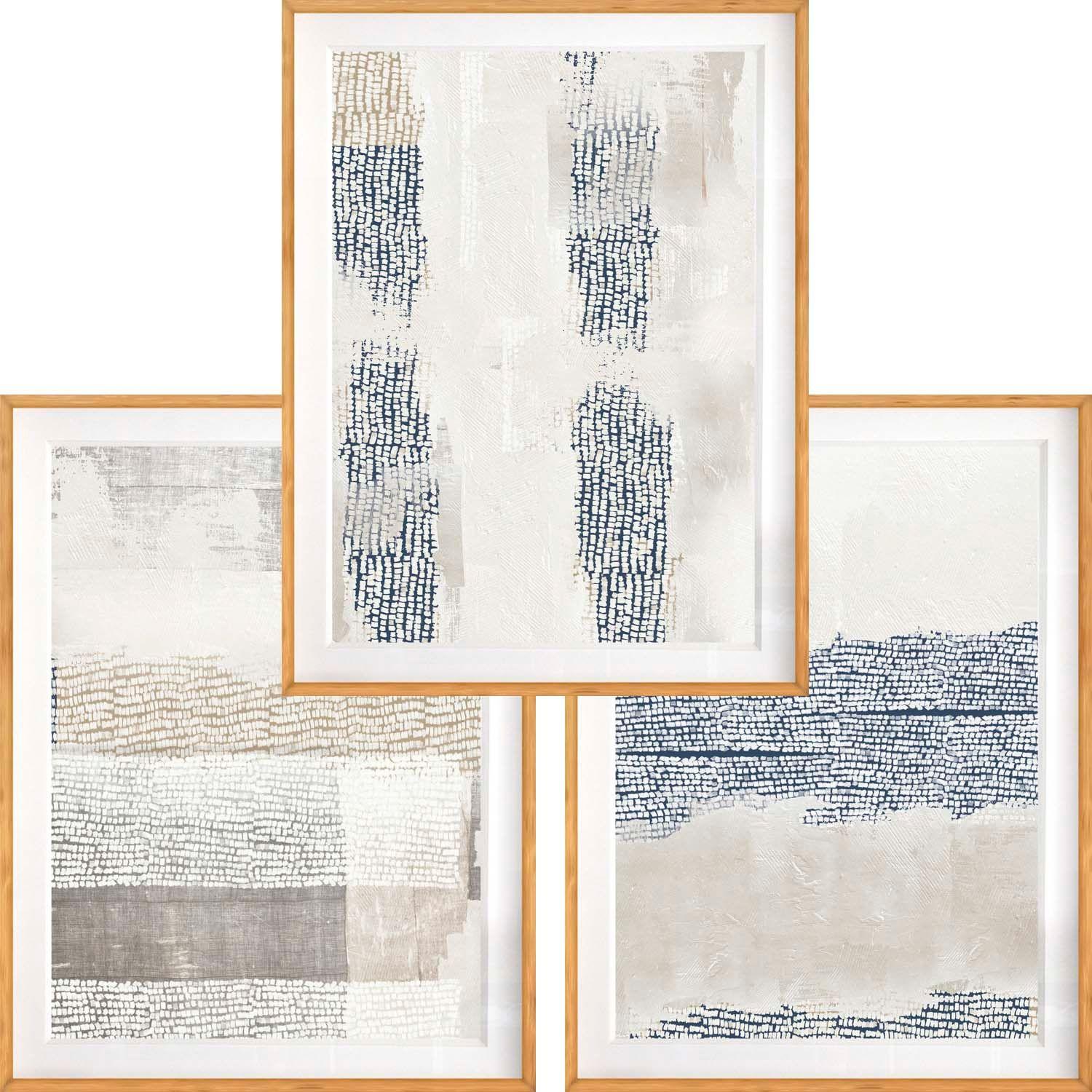 Set 3  Rasgadura 50x70 Marco Madera Natural-0