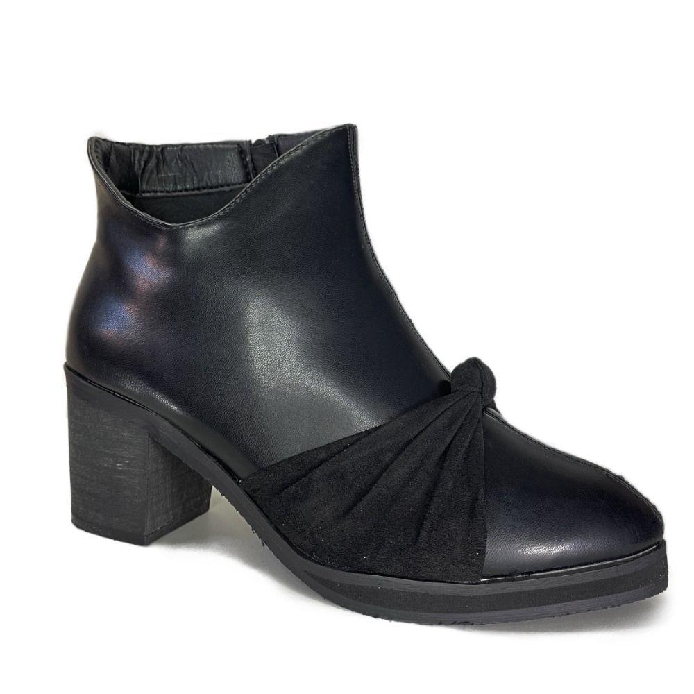 Botin Mujer taco negro Trezas-2