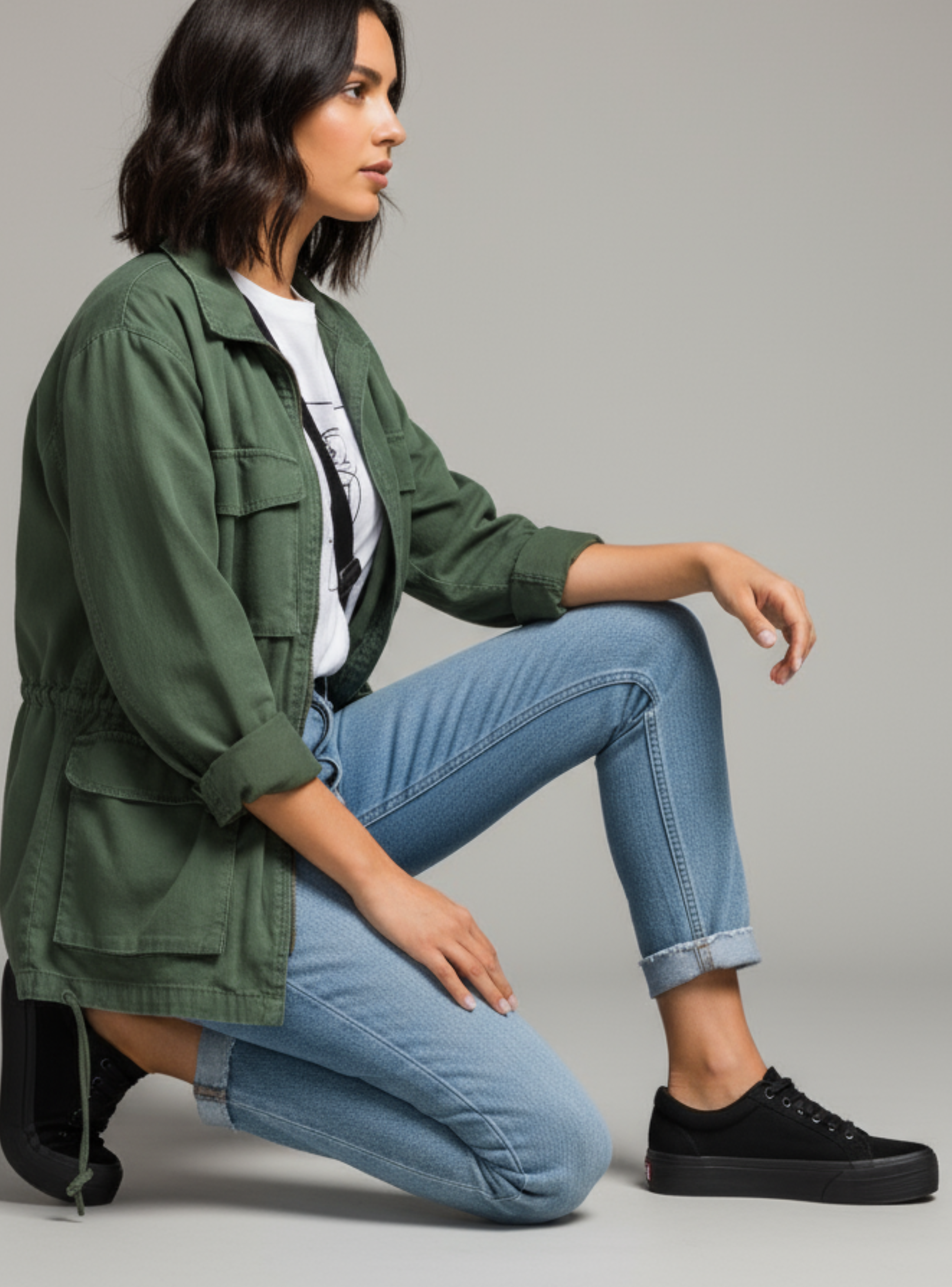 Zapatilla de Lona Mujer Negro Plataforma-5