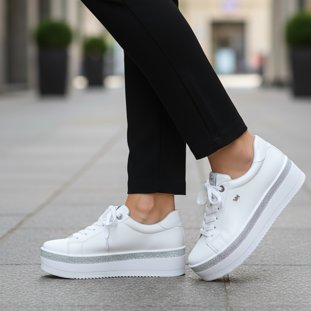 Zapatilla Blanca Plataforma -2