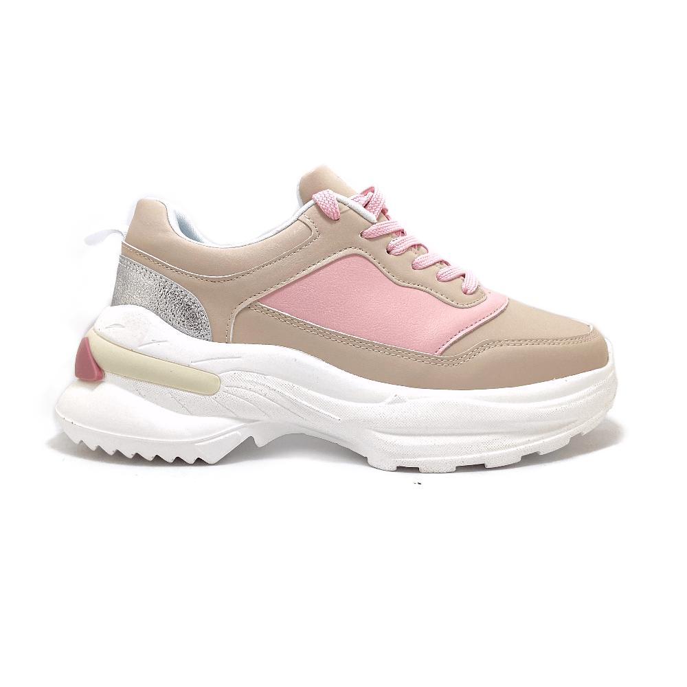 Zapatilla Lucia Beige Rosa - MININAS-0