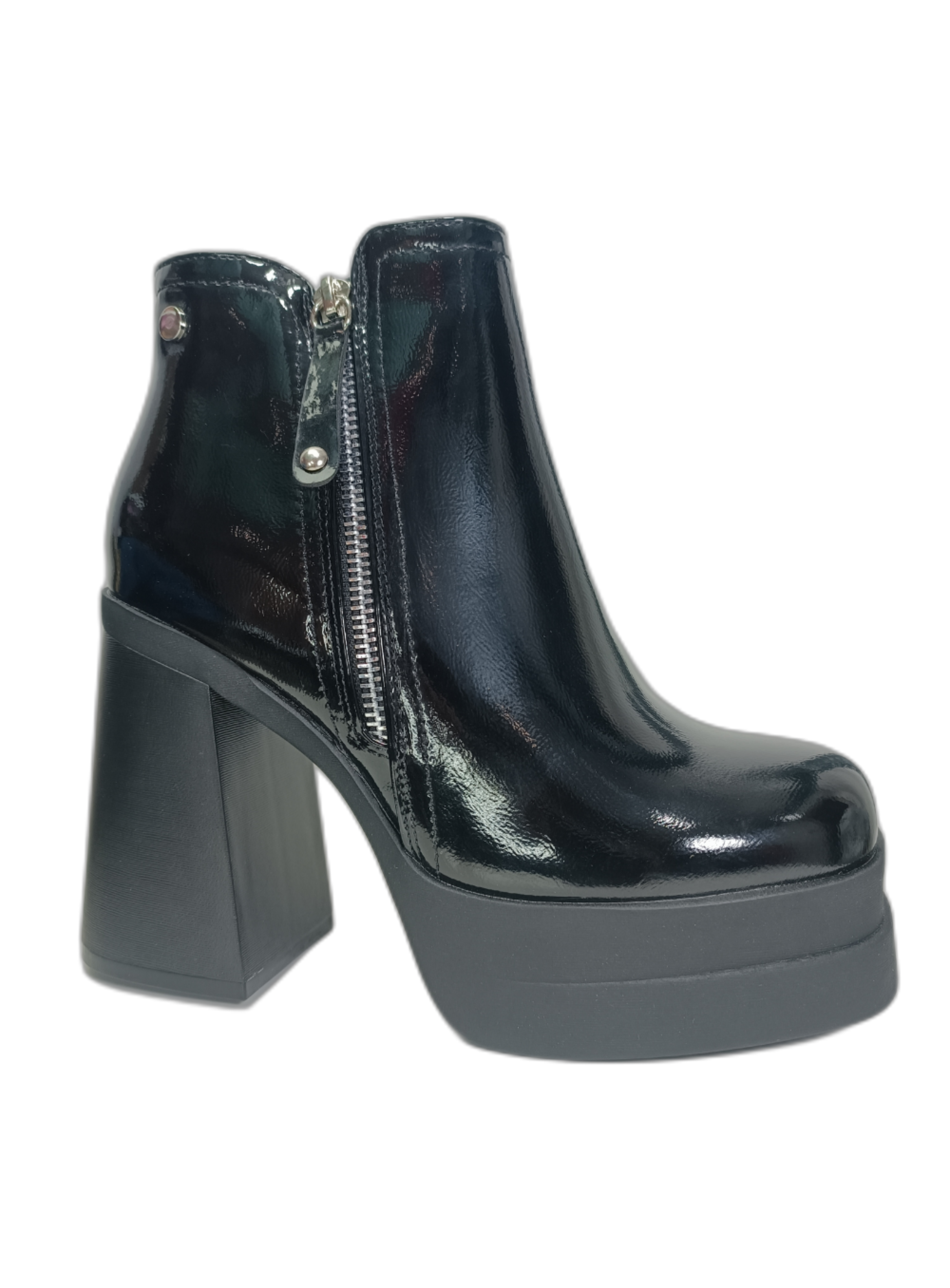 Botin Plataforma Negro mujer Taco Alto 11 CM-0