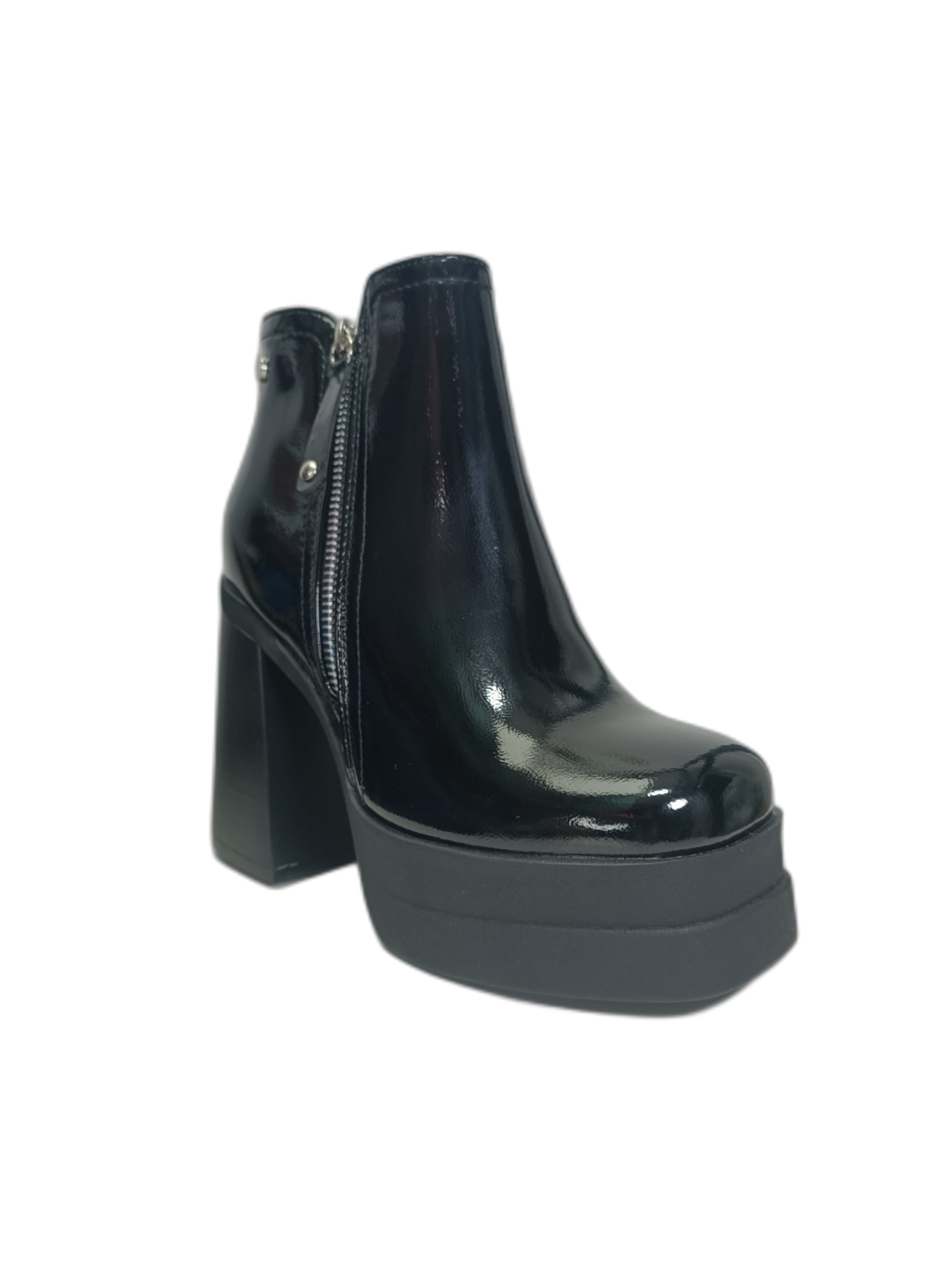 Botin Plataforma Negro mujer Taco Alto 11 CM-1