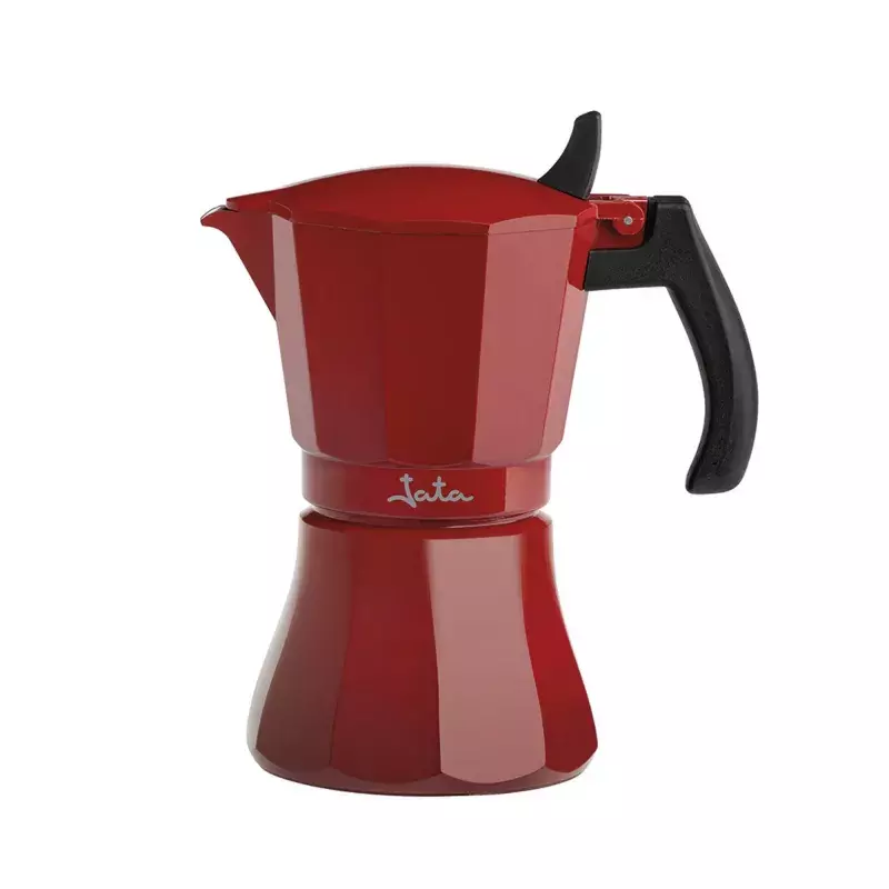 Cafetera Italiana de Inducción Jata Vulcano Roja 6 Tazas  -4