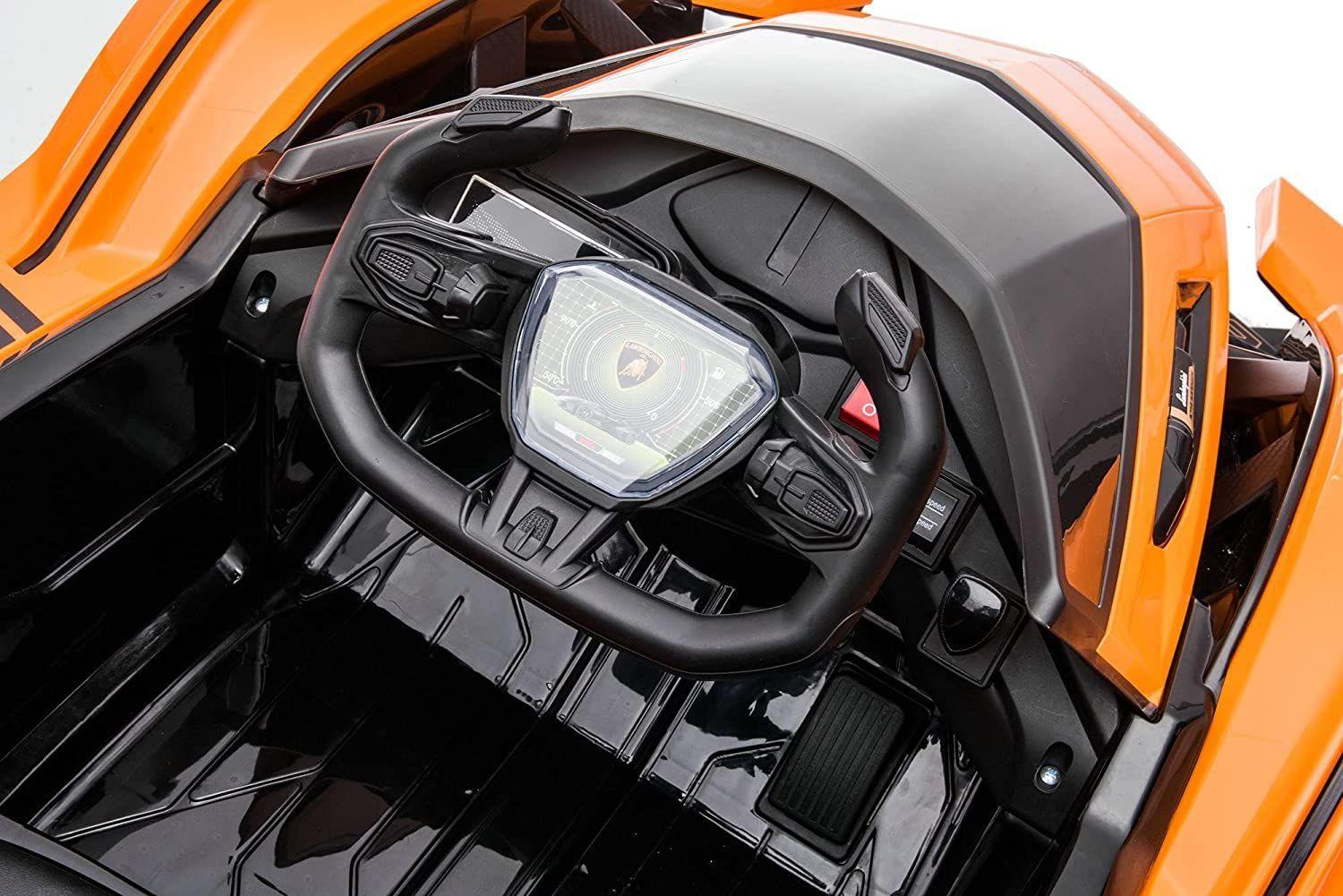 Auto Lamborghini V12 vision gran turismo ride on sports car for Kids., Orange, -3