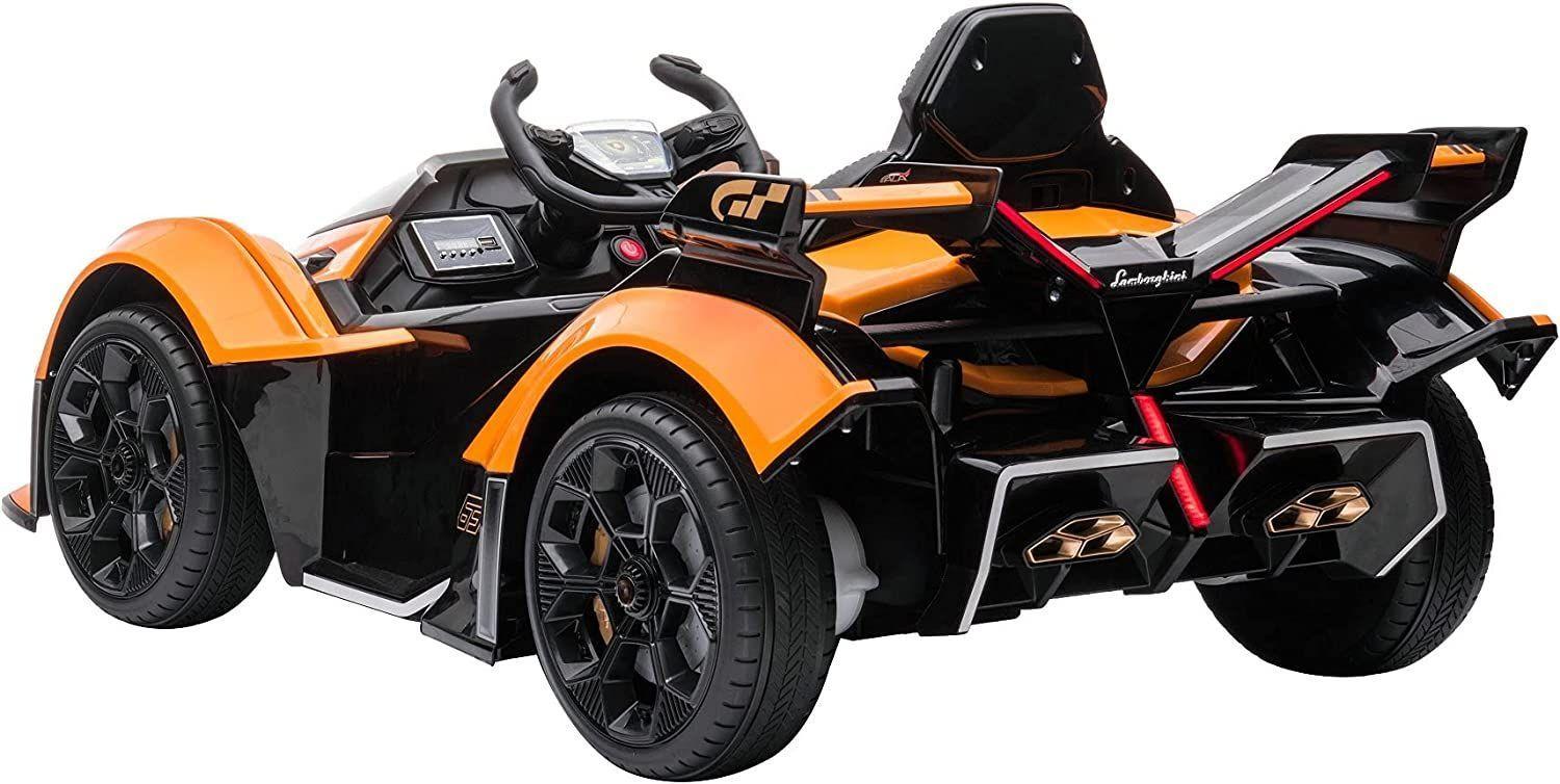 Auto Lamborghini V12 vision gran turismo ride on sports car for Kids., Orange, -2