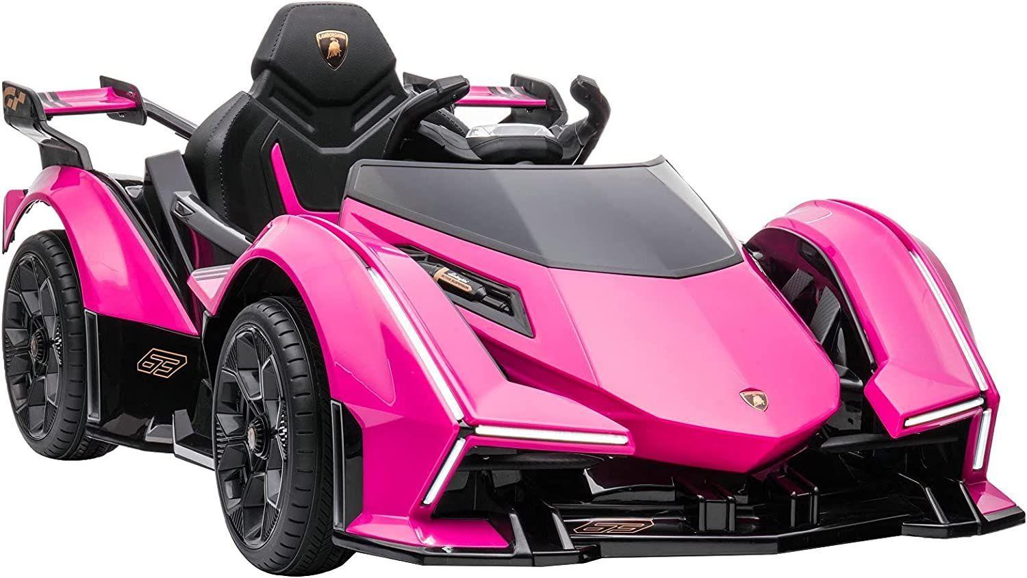 Auto lamborghini V12 vision gran Turismo Ride on Sports Car for Kids., pink-0