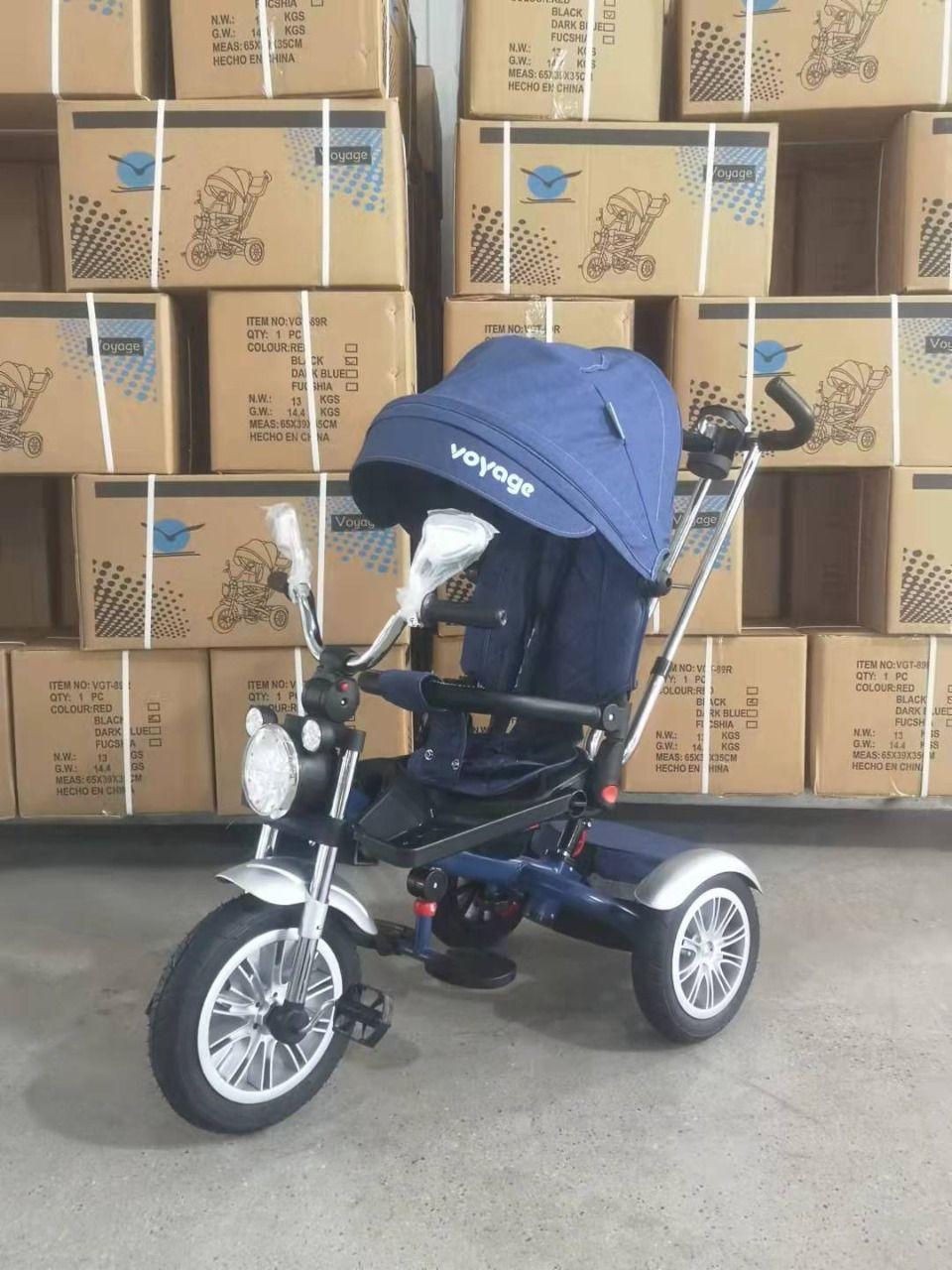 Triciclo multifuncional 360° voyage chopper blue -1