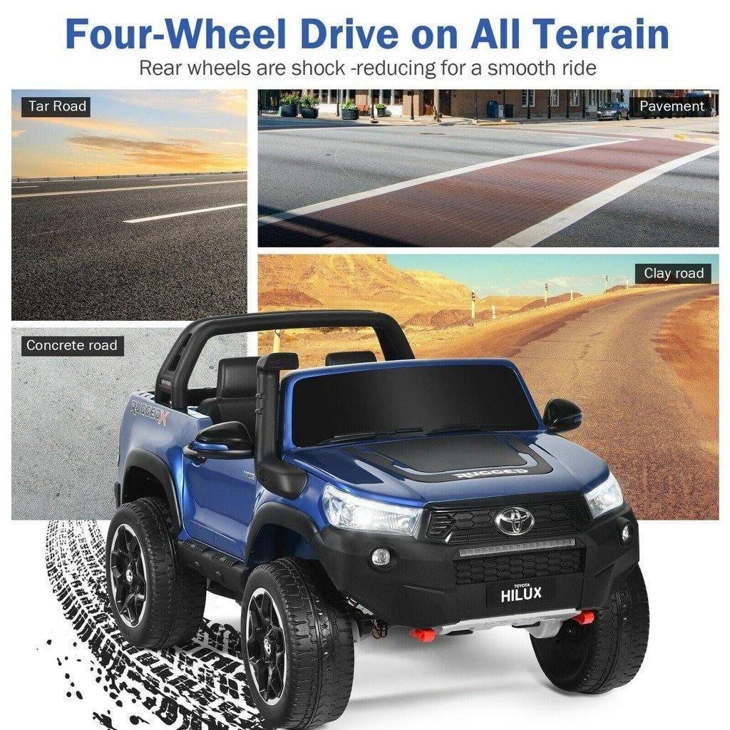 Auto Toyota Hilux Rugged X 12V Blue Pintura Real-3