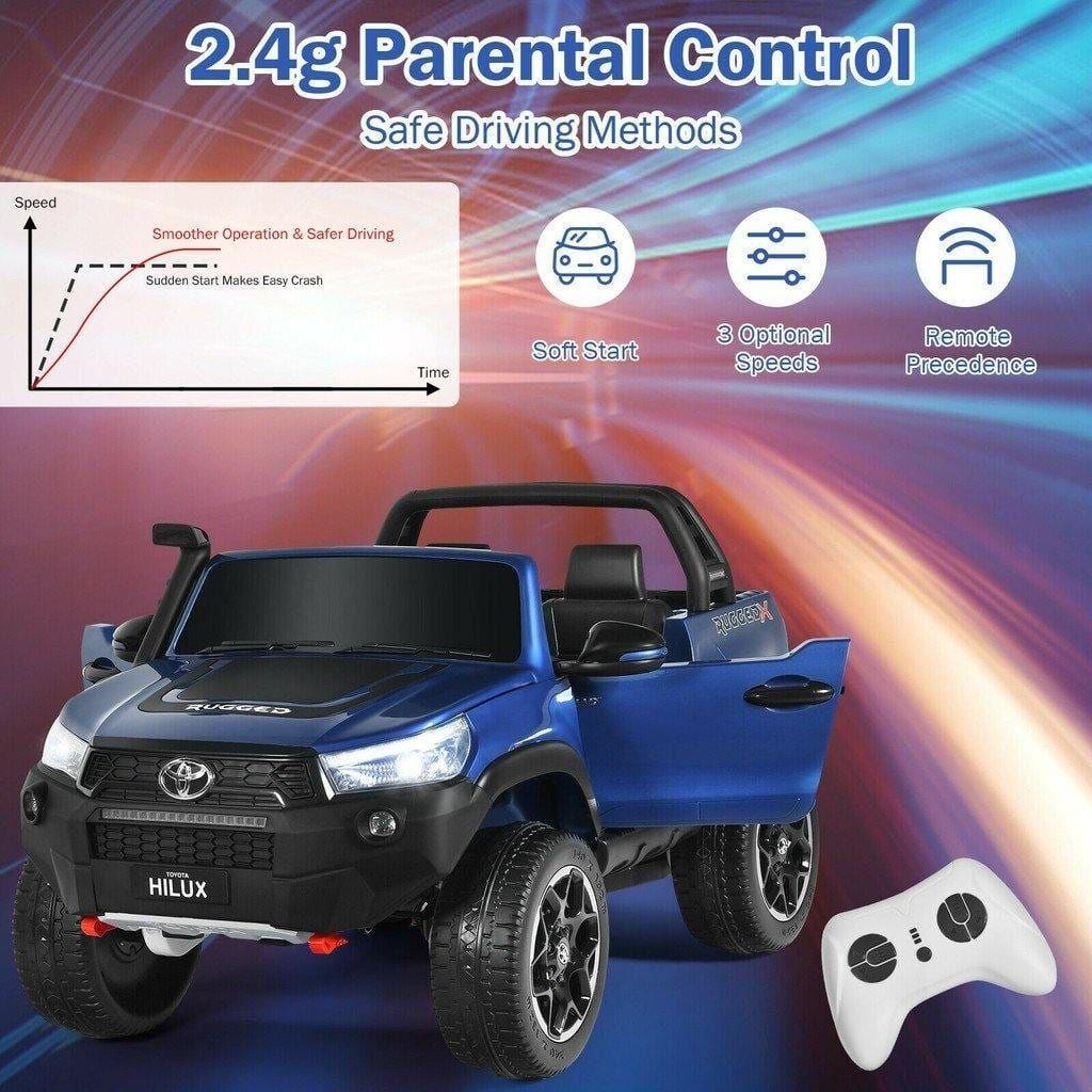 Auto Toyota Hilux Rugged X 12V Blue Pintura Real-4