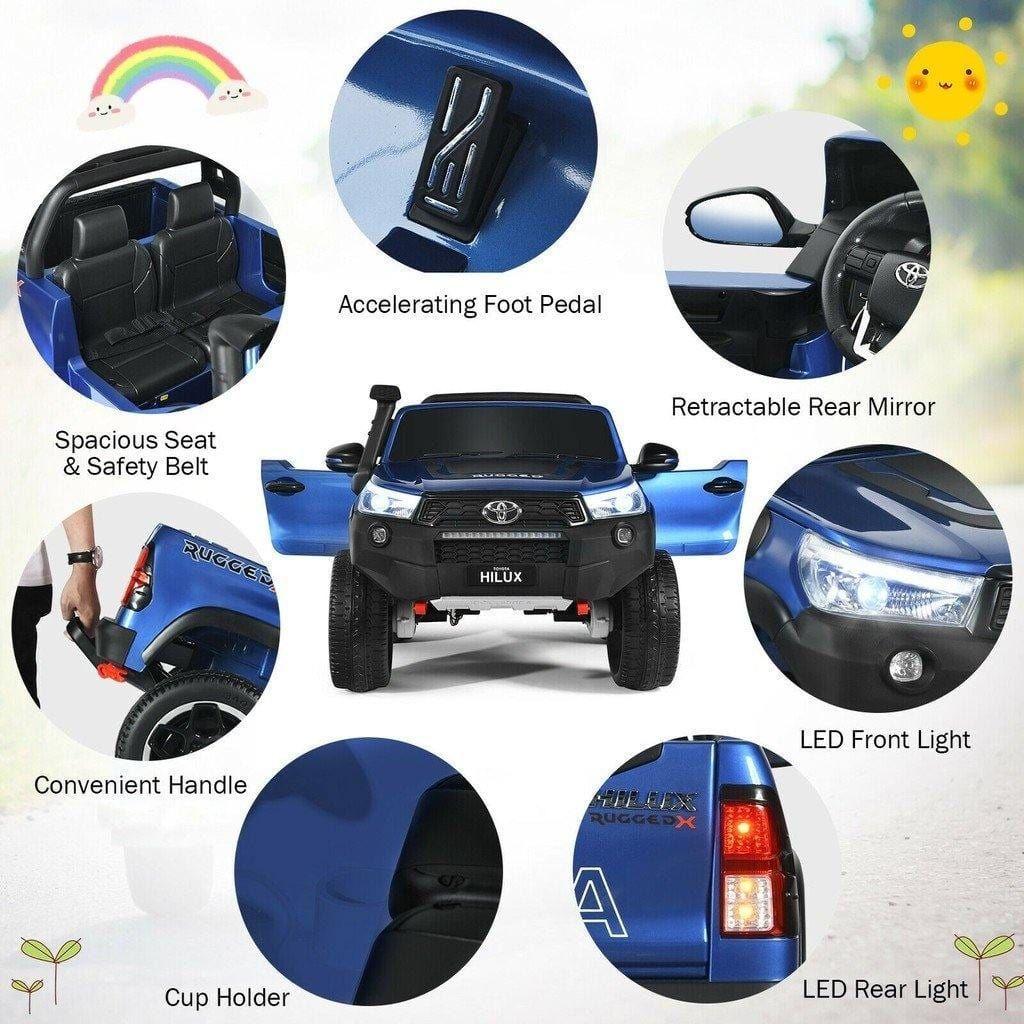 Auto Toyota Hilux Rugged X 12V Blue Pintura Real-5