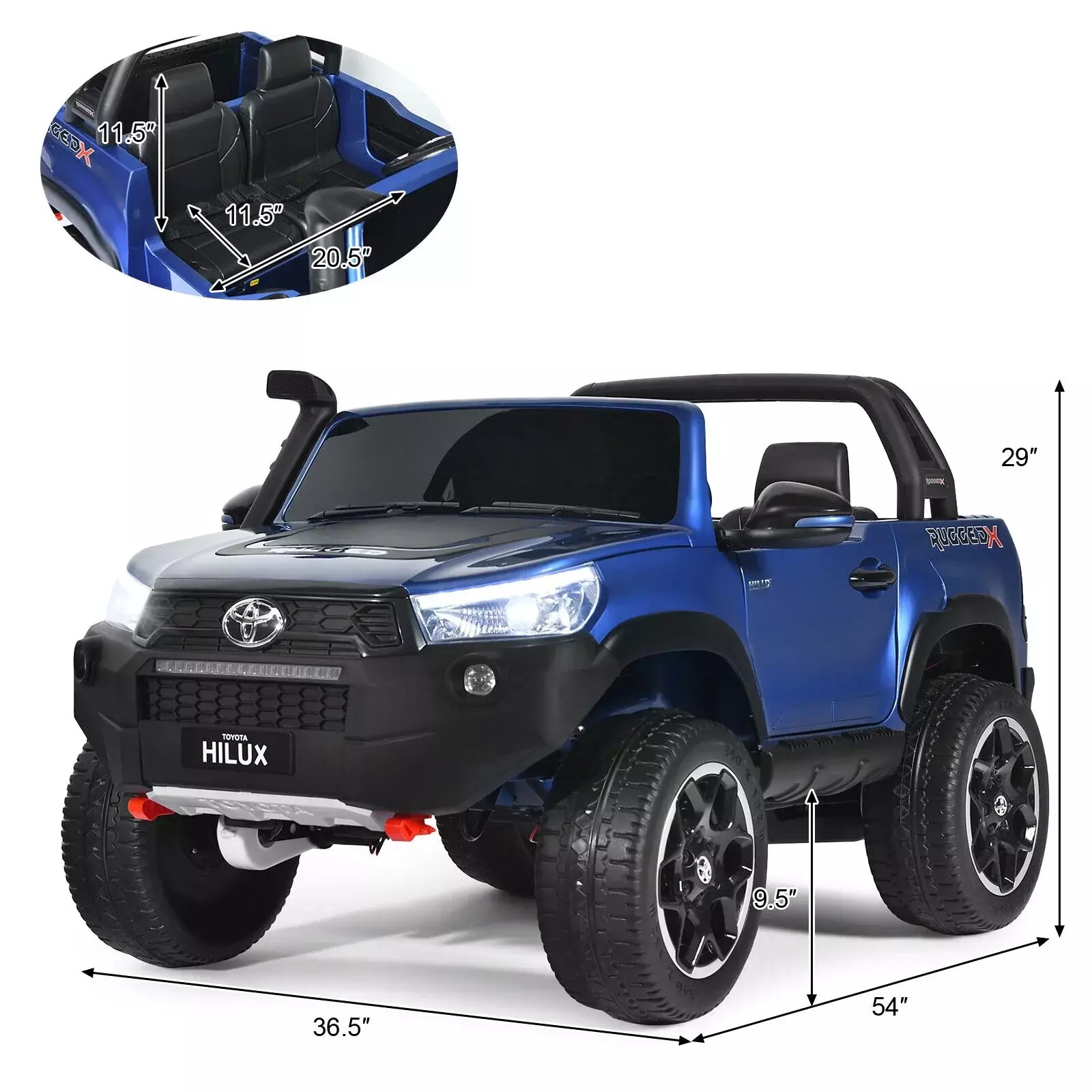 Auto Toyota Hilux Rugged X 12V Blue Pintura Real-6