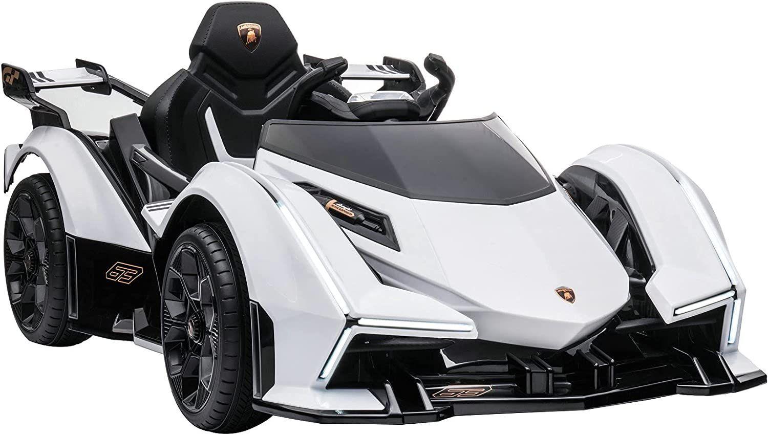 Auto  lamborghini V12 vision gran turismo Ride on Sports Car for Kids., blanco-0