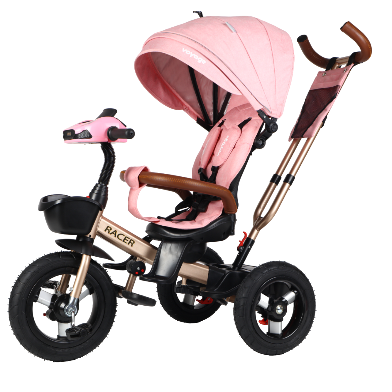 Triciclo Racer Pink 360 Con Reclinación y Bluetooth-0