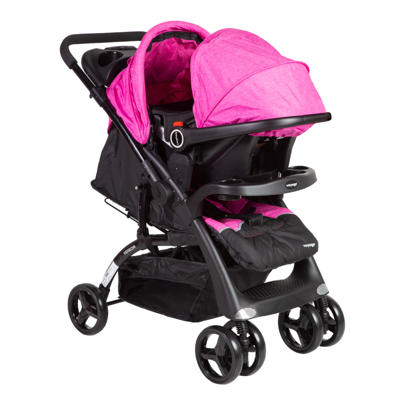 Coche travel system voyage venecia pink-1