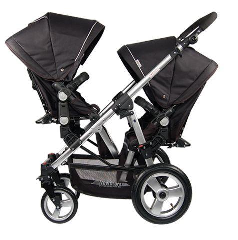 Cochecito de bebé gemelo grey-1
