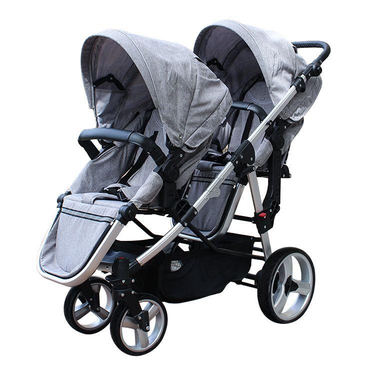 Cochecito de bebé gemelo grey-0
