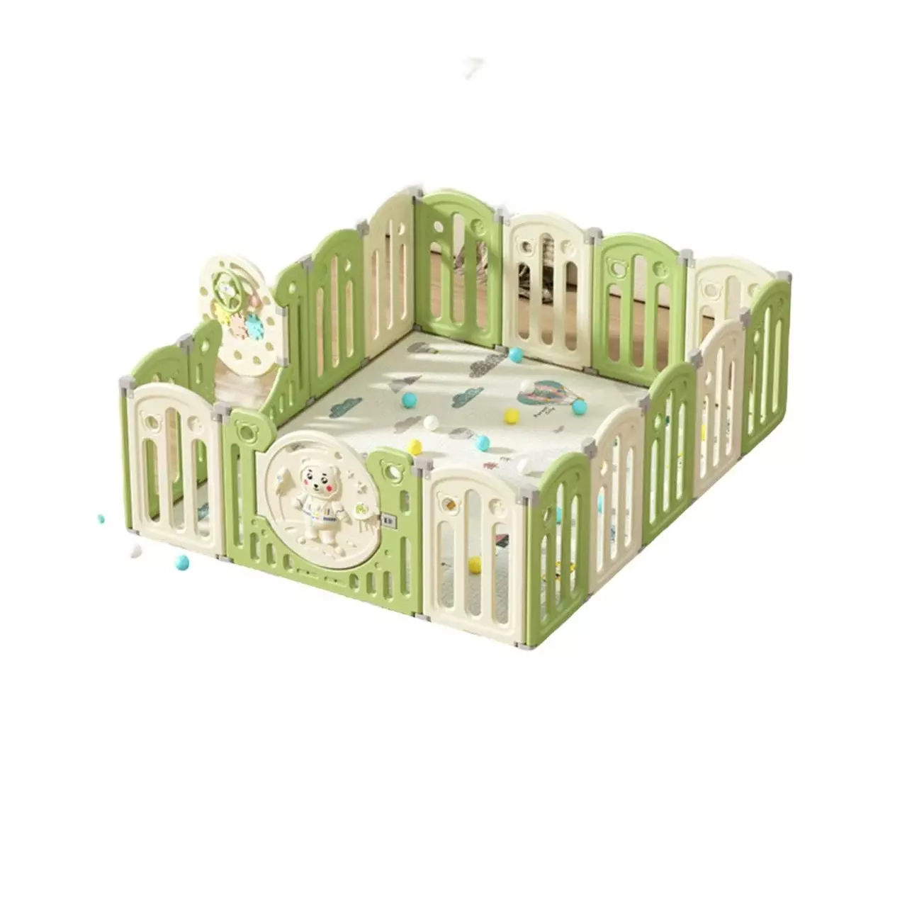 Corral Bear Green + Alfombra Antigolpes 154X195cm-4