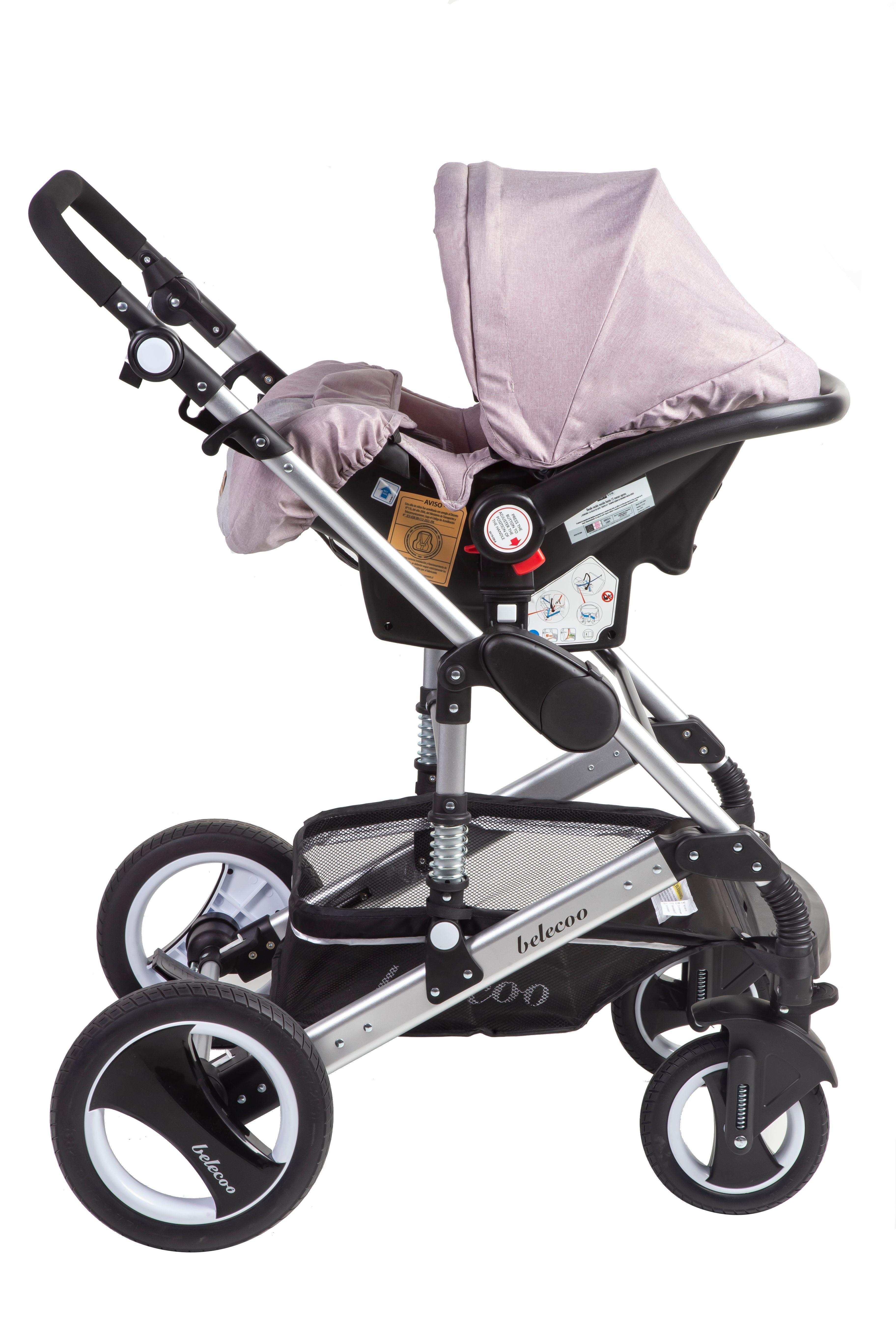 Coche con silla de auto belecoo 535-Q03C beige -2