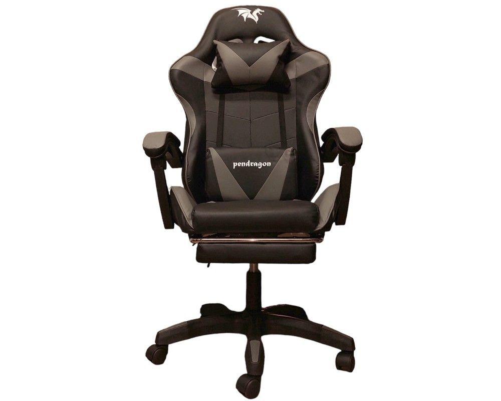 SILLA GAMER 730-5 GRIS ERGONOMICA RECLINABLE REPOSAPIES-1