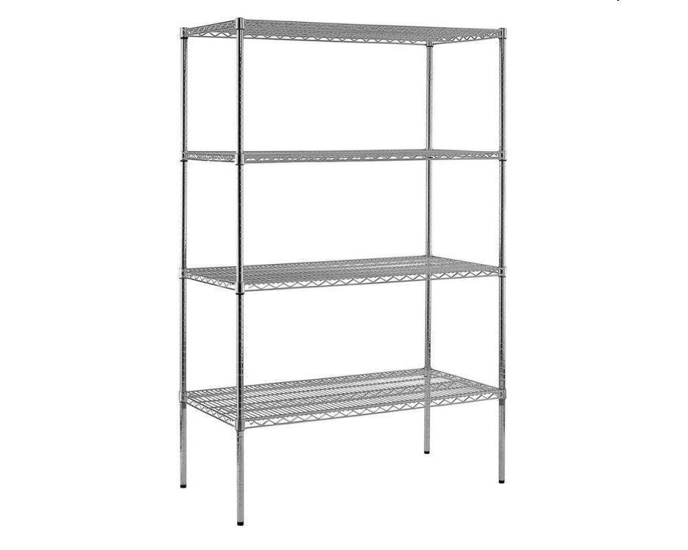 Estante Acero Cromado 90x45x180cm 800Kg - 4 repisas - 800Kg-0