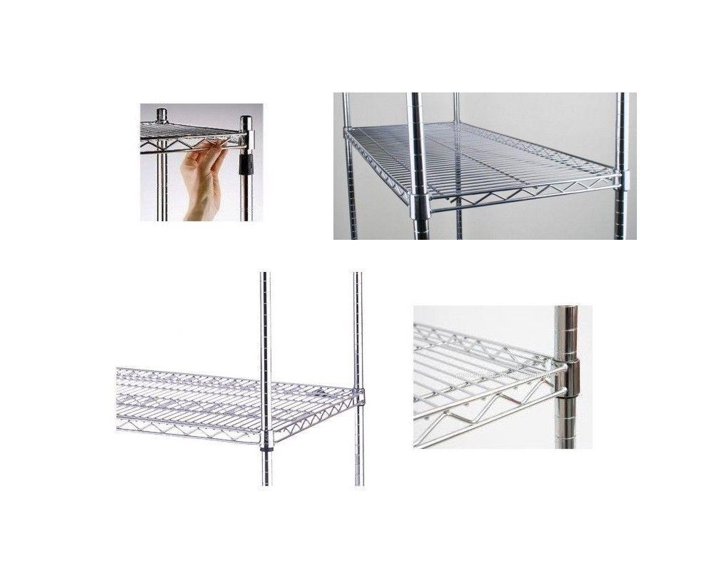 Estante Acero Cromado 90x45x180cm 800Kg - 4 repisas - 800Kg-1