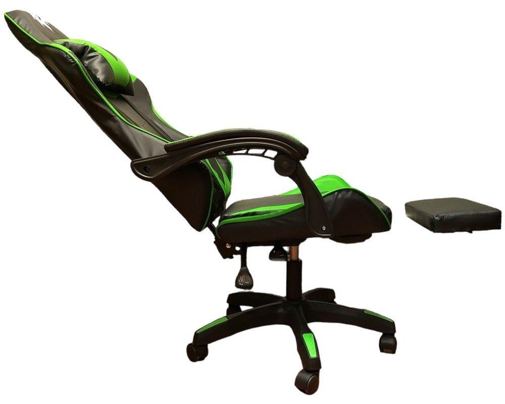 SILLA GAMER 730-5 VERDE ERGONOMICA RECLINABLE REPOSAPIES-4