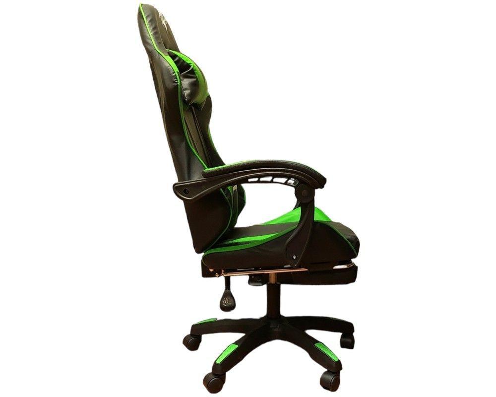 SILLA GAMER 730-5 VERDE ERGONOMICA RECLINABLE REPOSAPIES-2