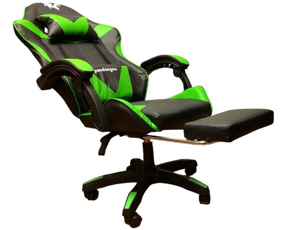 SILLA GAMER 730-5 VERDE ERGONOMICA RECLINABLE REPOSAPIES-3