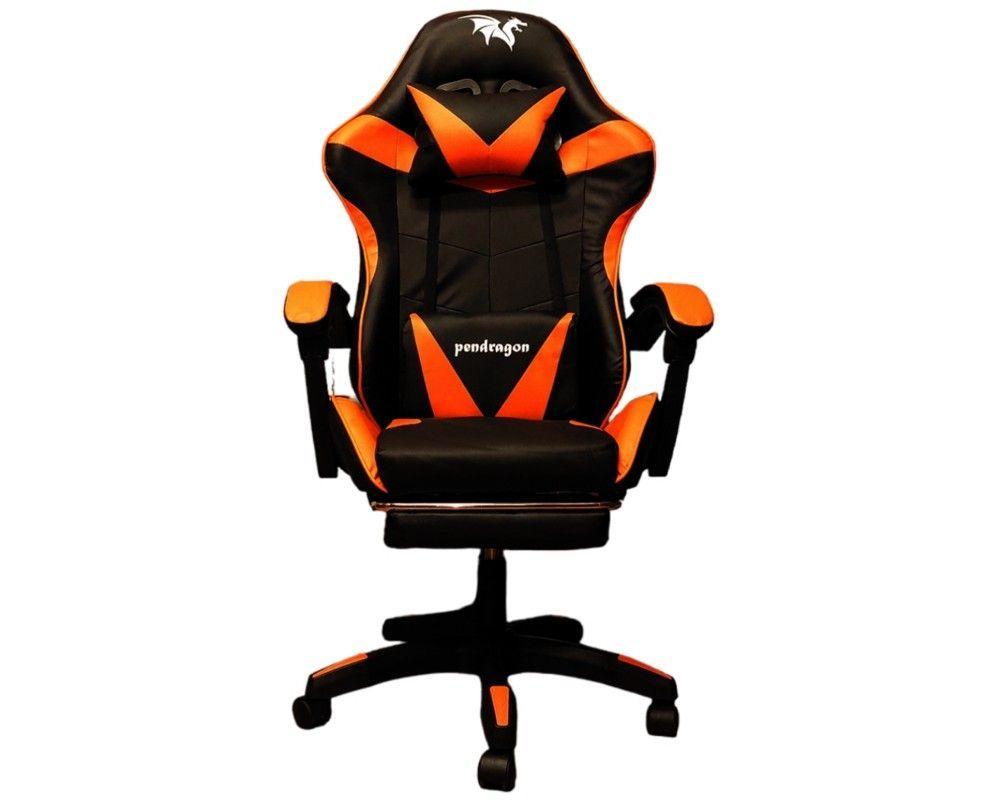 SILLA GAMER 730-5 NARANJA ERGONOMICA RECLINABLE REPOSAPIES-2