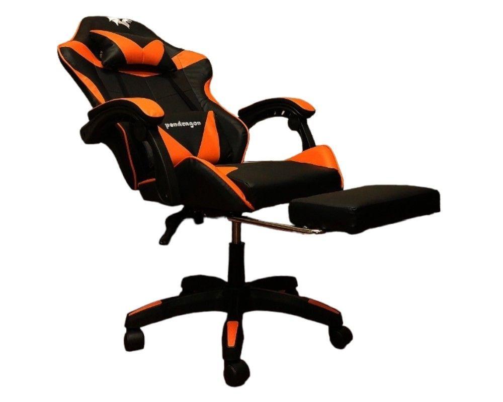 SILLA GAMER 730-5 NARANJA ERGONOMICA RECLINABLE REPOSAPIES-4