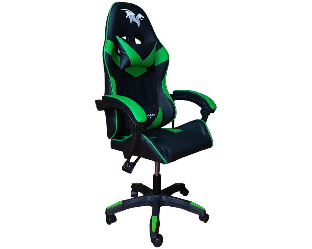 SILLA GAMER PENDRAGON 0214 VERDE RECLINABLE ALTURA REGULABLE  ERGONOMICA GIRATORIA-0