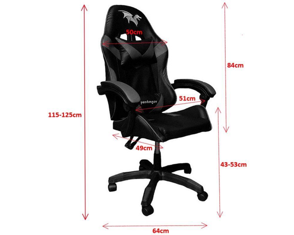 SILLA GAMER PENDRAGON 0214 VERDE RECLINABLE ALTURA REGULABLE  ERGONOMICA GIRATORIA-1