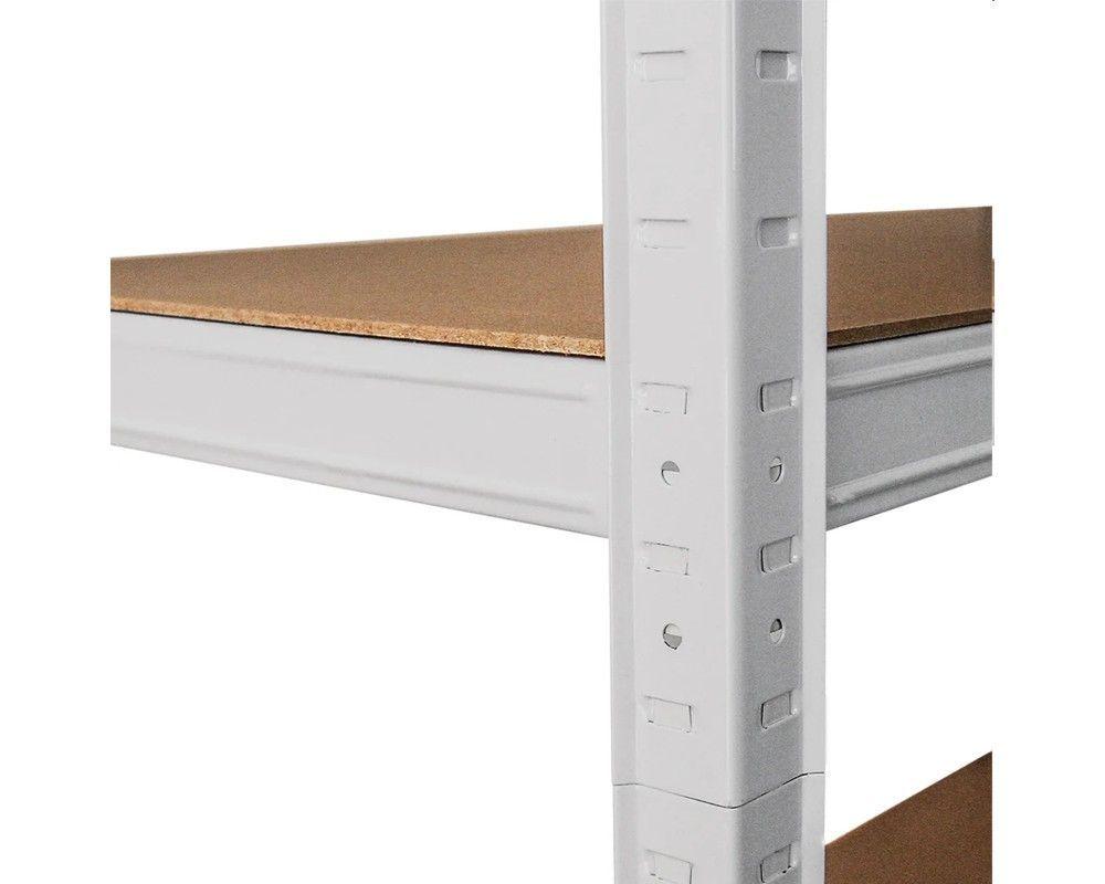 Estante Metalico Blanco 150X70X30cm 500Kg 5 repisas 100Kg por repisa-2