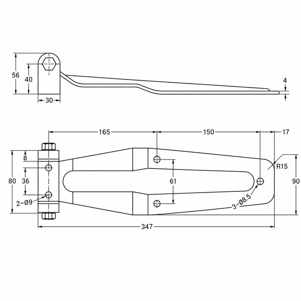 Bisagra Para Carrocerias De Camiones Puerta Lateral 35 Cm-4